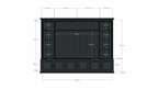 Calgary TV Bücherregal - 330x35/45x245H cm - offene Regale - Flügeltüren