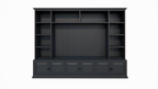 Calgary TV Bücherregal - 330x35/45x245H cm - offene Regale - Flügeltüren