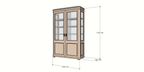 Buffetschrank Cali - 140x50x220H cm - auf Beinen - 2 Türen - teilweise aus Glas