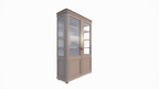 Buffetschrank Cali - 140x50x220H cm - auf Beinen - 2 Türen - teilweise aus Glas