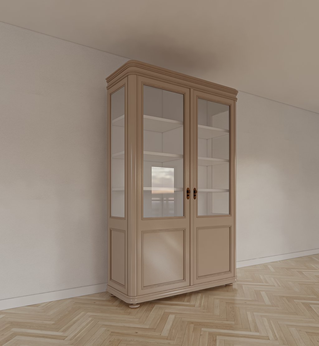 Buffetschrank Cali - 140x50x220H cm - auf Beinen - 2 Türen - teilweise aus Glas