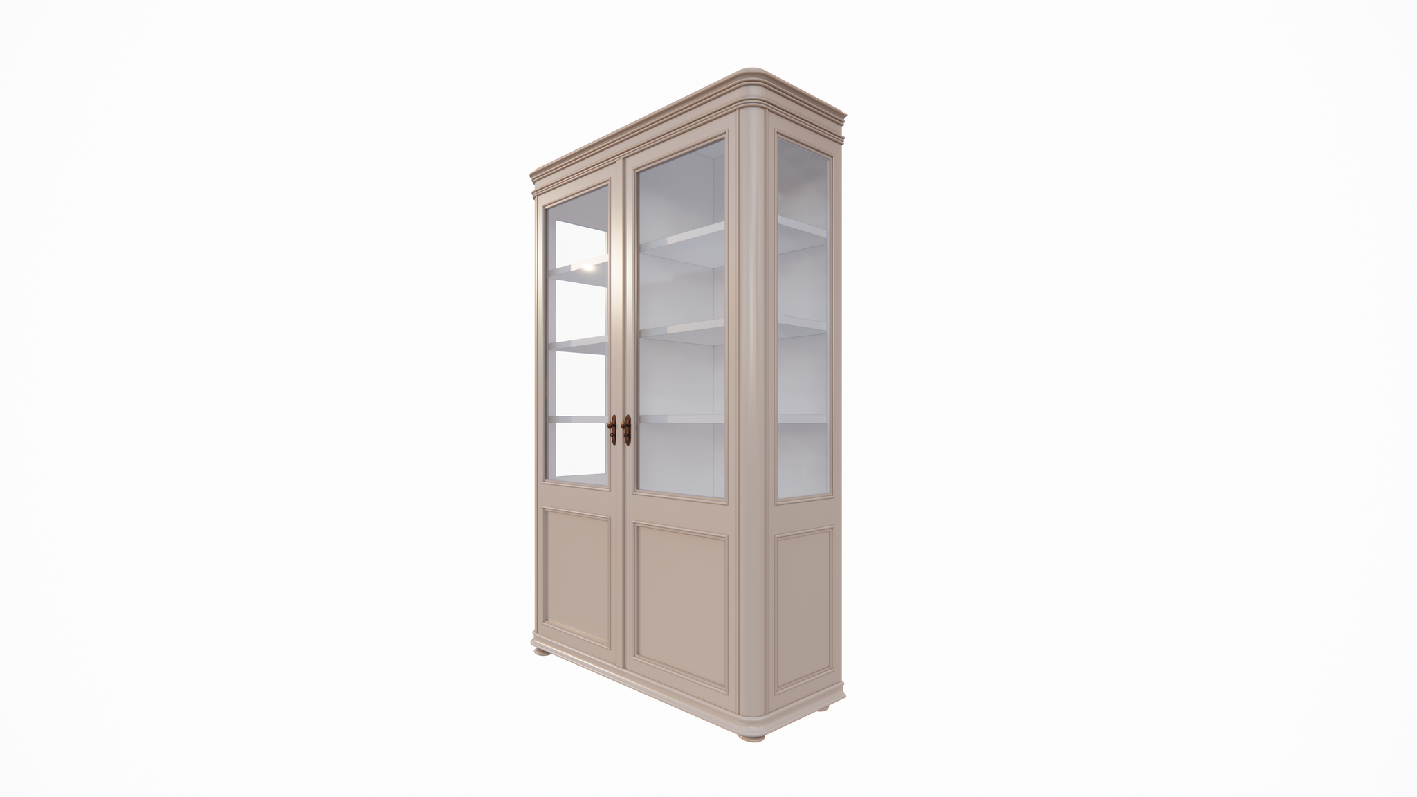 Buffetschrank Cali - 140x50x220H cm - auf Beinen - 2 Türen - teilweise aus Glas