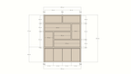 Kommode Calvert - 200x40x253H cm - grifflose Griffe - schwebendes Untergestell - schlankes Design