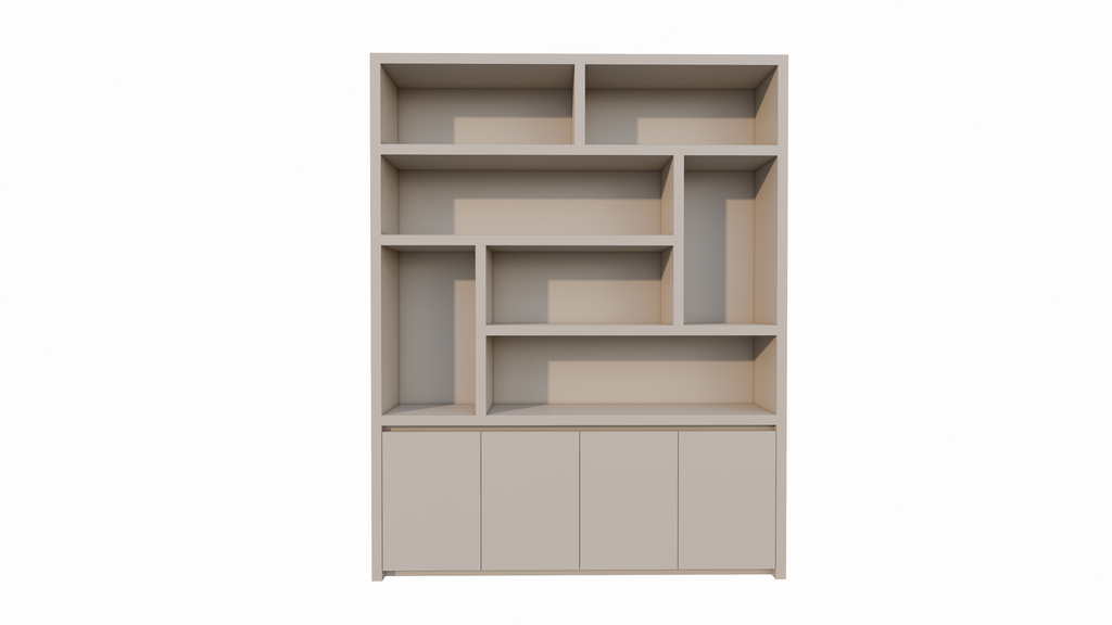 Kommode Calvert - 200x40x253H cm - grifflose Griffe - schwebendes Untergestell - schlankes Design