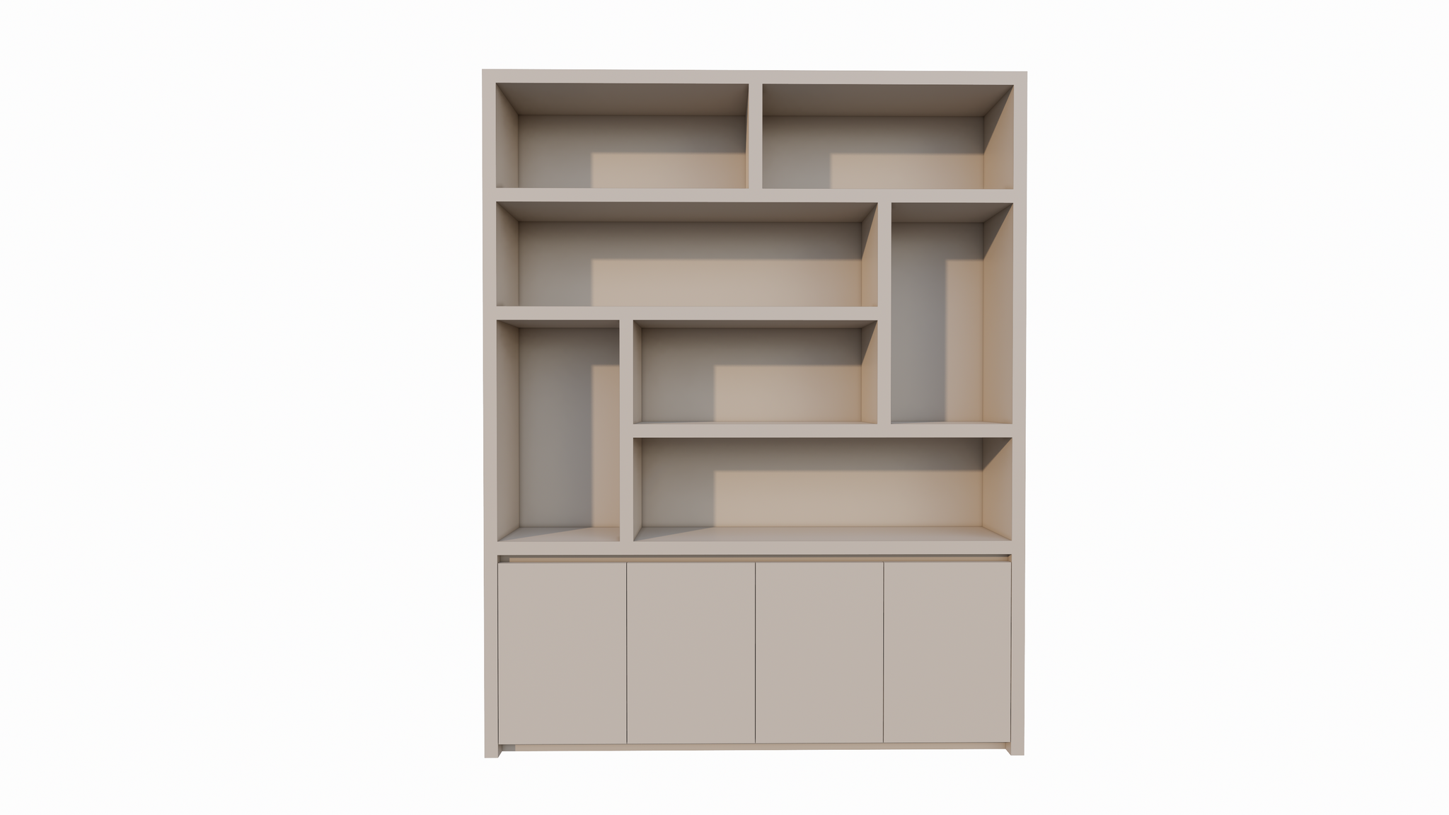 Kommode Calvert - 200x40x253H cm - grifflose Griffe - schwebendes Untergestell - schlankes Design