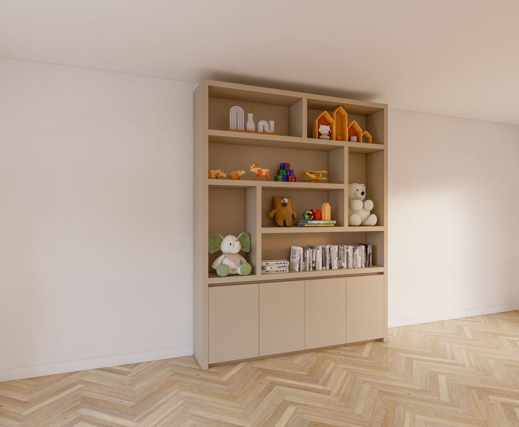 Kommode Calvert - 200x40x253H cm - grifflose Griffe - schwebendes Untergestell - schlankes Design