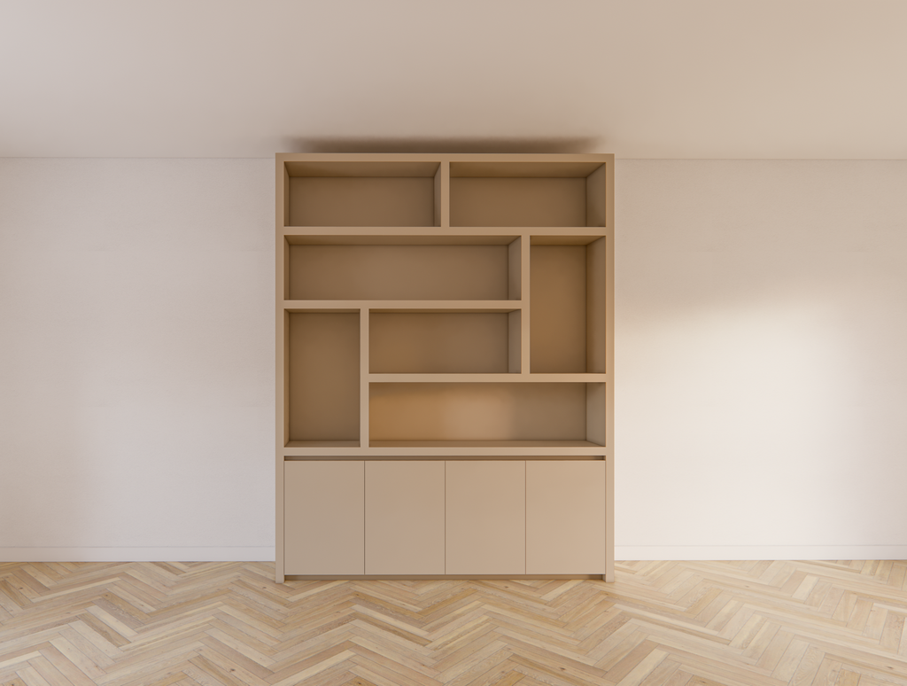 Kommode Calvert - 200x40x253H cm - grifflose Griffe - schwebendes Untergestell - schlankes Design