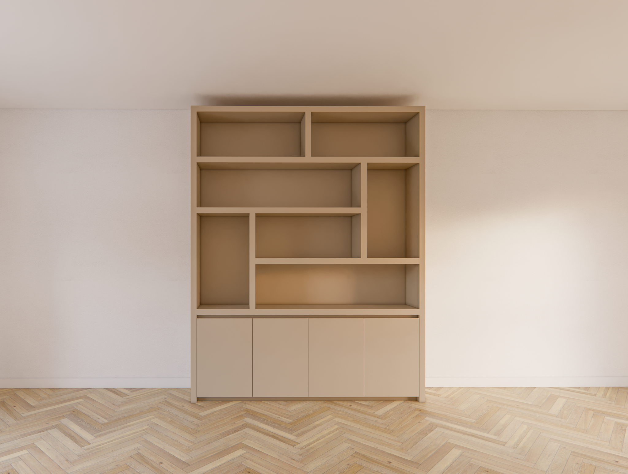 Kommode Calvert - 200x40x253H cm - grifflose Griffe - schwebendes Untergestell - schlankes Design