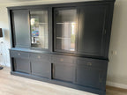 Buffetschrank Canada - 300x50x220H cm - 4 Schiebetüren aus Glas - 4 geschlossene Schiebetüren - 4 Soft-Close-Schubladen