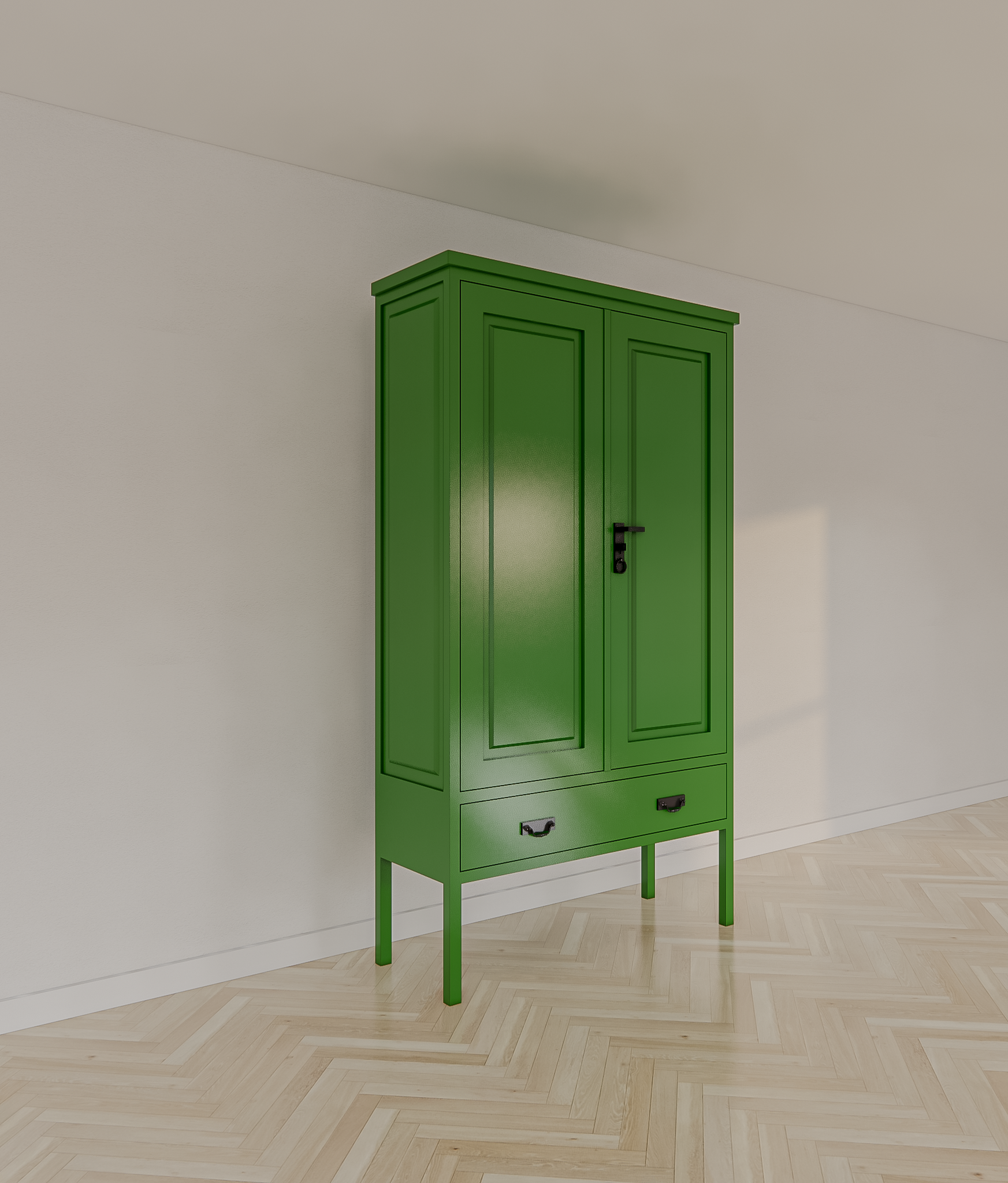 Buffetschrank Caracas - 120x45x220H cm - geschlossener Schrank auf Füßen - mit Soft-Close-Schublade