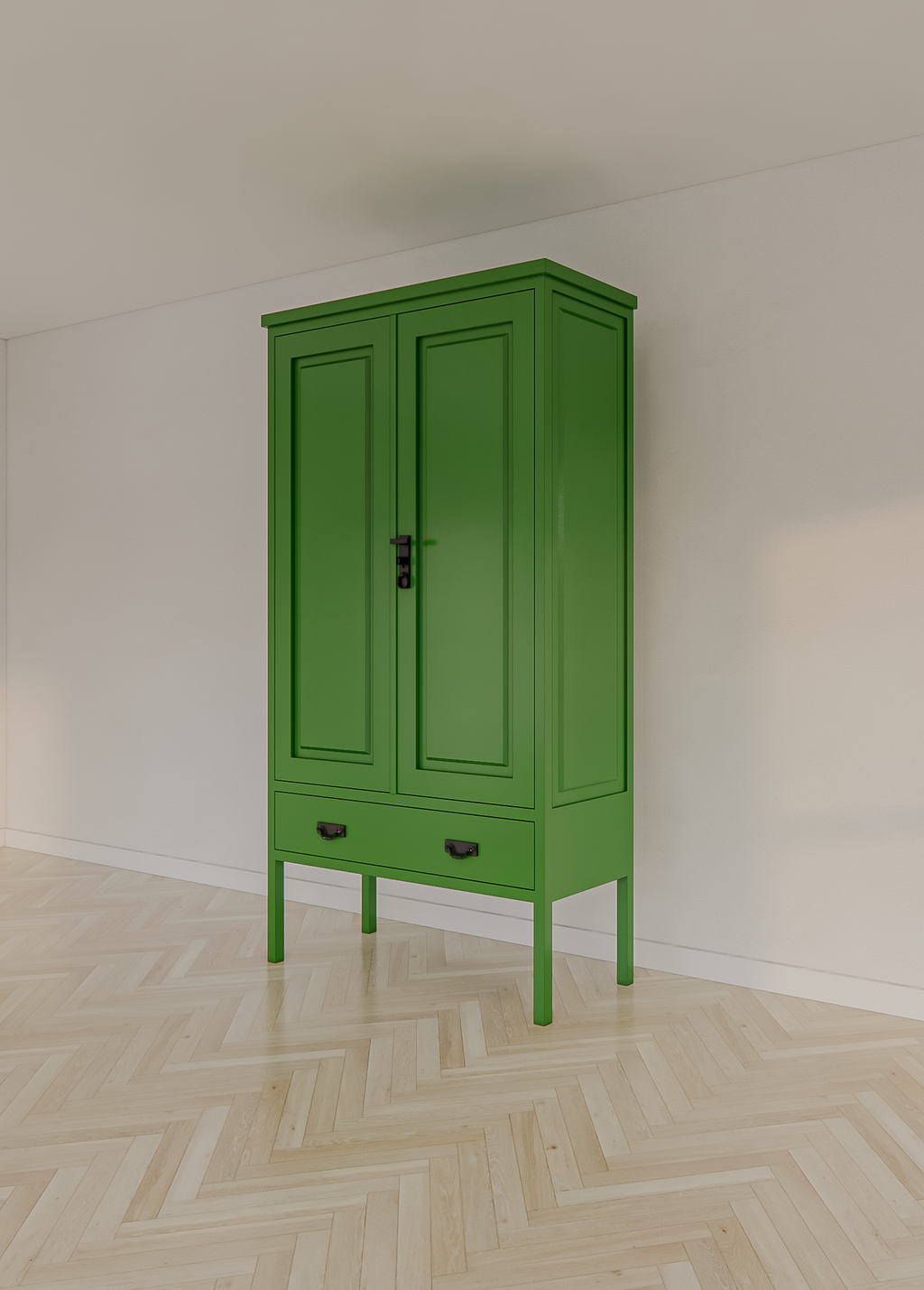 Buffetschrank Caracas - 120x45x220H cm - geschlossener Schrank auf Füßen - mit Soft-Close-Schublade