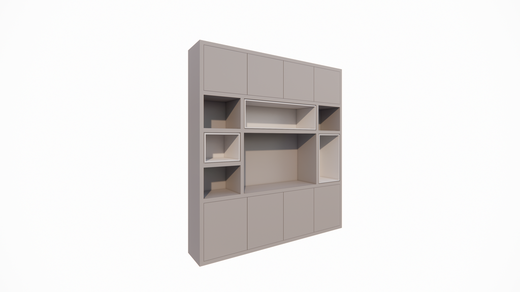 TV-Schrank Chard - 250x45x270H cm - Fach in Fach - Türen zum Öffnen mit Druckknopf - schlichte Ausführung