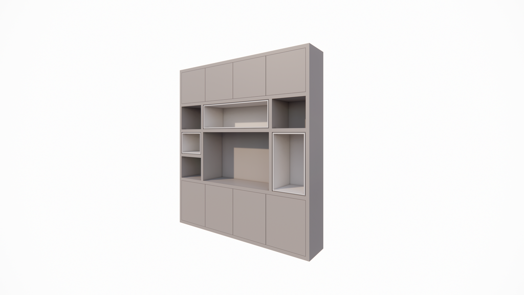 TV-Schrank Chard - 250x45x270H cm - Fach in Fach - Türen zum Öffnen mit Druckknopf - schlichte Ausführung