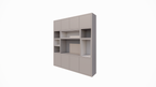 TV-Schrank Chard - 250x45x270H cm - Fach in Fach - Türen zum Öffnen mit Druckknopf - schlichte Ausführung