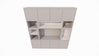 TV-Schrank Chard - 250x45x270H cm - Fach in Fach - Türen zum Öffnen mit Druckknopf - schlichte Ausführung