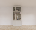 Charleroi Fächerschrank - 110x35x245H cm - 4cm Fachbodenstärke - 10 offene Fächer - 2 push-to-open Türen
