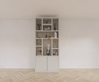 Charleroi Fächerschrank - 110x35x245H cm - 4cm Fachbodenstärke - 10 offene Fächer - 2 push-to-open Türen
