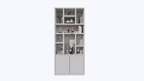 Charleroi Fächerschrank - 110x35x245H cm - 4cm Fachbodenstärke - 10 offene Fächer - 2 push-to-open Türen