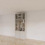 Charleroi Fächerschrank - 110x35x245H cm - 4cm Fachbodenstärke - 10 offene Fächer - 2 push-to-open Türen