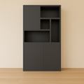 Fächerschrank faro 01 - 124x44x200H cm - geschlossene Türen im Oberschrank - push-to-open Türen - schlankes Design