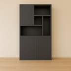 Fächerschrank faro 01 - 124x44x200H cm - geschlossene Türen im Oberschrank - push-to-open Türen - schlankes Design