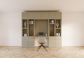Chauny Schreibtischschrank - 280x40x250H cm - Push-to-Open-Türen - Push-to-Open-Schubladen - 4cm Fachbodenstärke - glatte Oberfläche