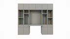 Chauny Schreibtischschrank - 280x40x250H cm - Push-to-Open-Türen - Push-to-Open-Schubladen - 4cm Fachbodenstärke - glatte Oberfläche
