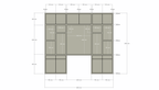 Chauny Schreibtischschrank - 280x40x250H cm - Push-to-Open-Türen - Push-to-Open-Schubladen - 4cm Fachbodenstärke - glatte Oberfläche