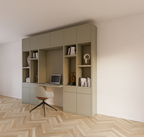 Chauny Schreibtischschrank - 280x40x250H cm - Push-to-Open-Türen - Push-to-Open-Schubladen - 4cm Fachbodenstärke - glatte Oberfläche