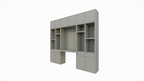 Chauny Schreibtischschrank - 280x40x250H cm - Push-to-Open-Türen - Push-to-Open-Schubladen - 4cm Fachbodenstärke - glatte Oberfläche