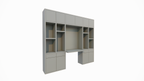 Chauny Schreibtischschrank - 280x40x250H cm - Push-to-Open-Türen - Push-to-Open-Schubladen - 4cm Fachbodenstärke - glatte Oberfläche