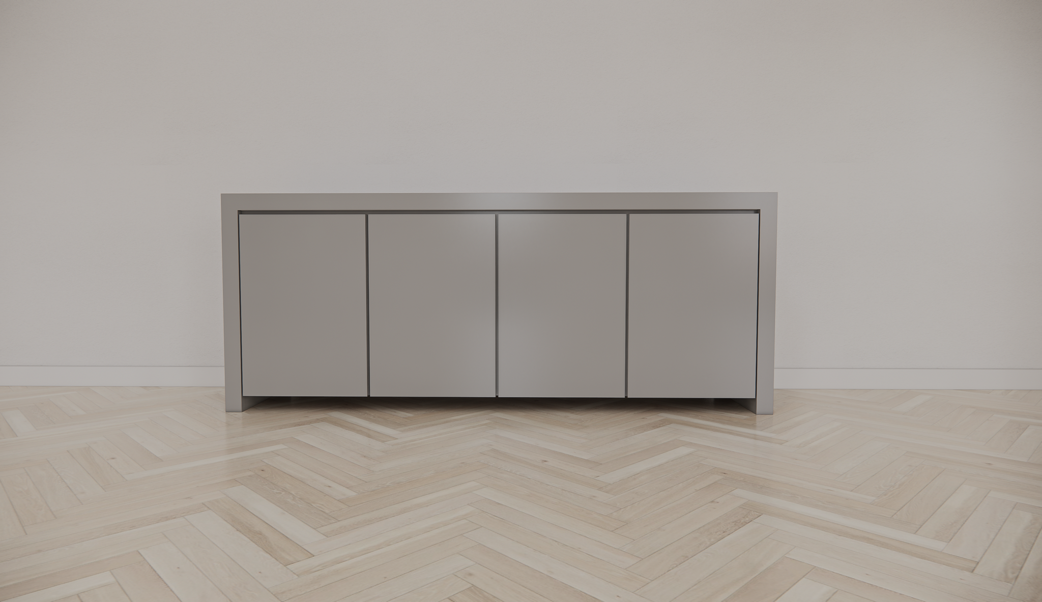 Chaves Sideboard - 200x50x80H cm - grifflose Türen - 4 Push-to-open-Türen - schlankes Design