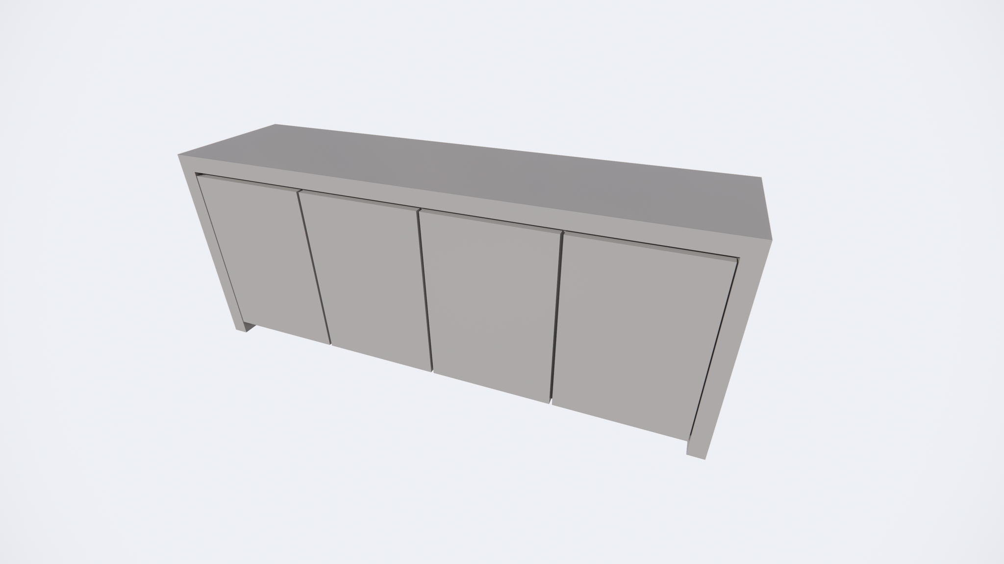 Chaves Sideboard - 200x50x80H cm - grifflose Türen - 4 Push-to-open-Türen - schlankes Design
