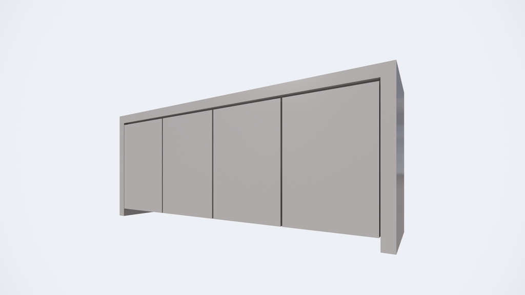 Chaves Sideboard - 200x50x80H cm - grifflose Türen - 4 Push-to-open-Türen - schlankes Design