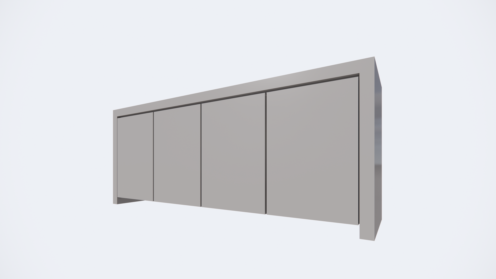 Chaves Sideboard - 200x50x80H cm - grifflose Türen - 4 Push-to-open-Türen - schlankes Design
