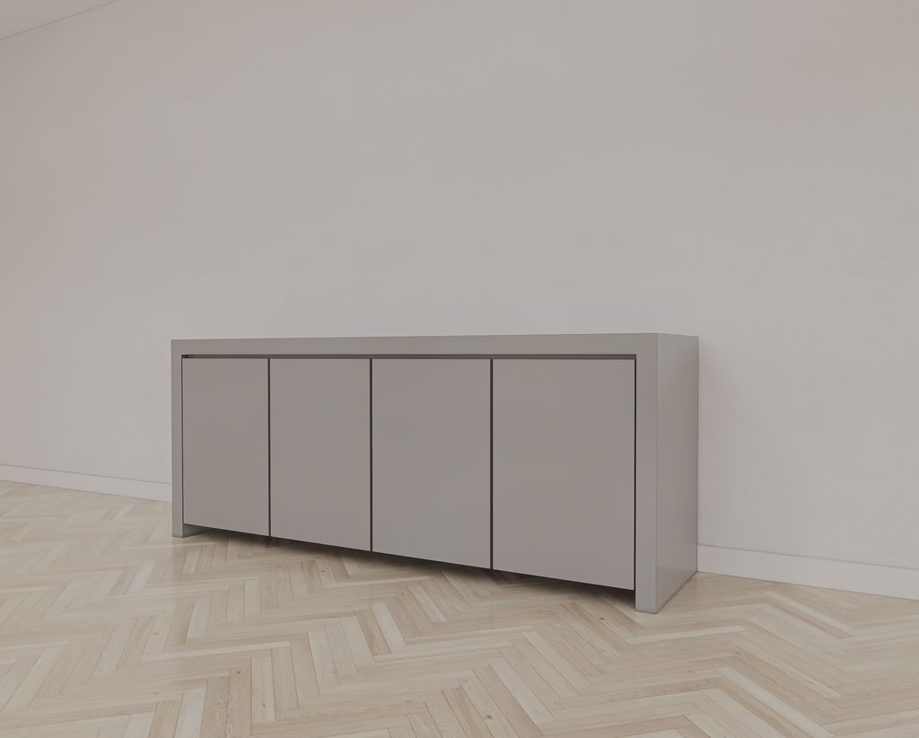 Chaves Sideboard - 200x50x80H cm - grifflose Türen - 4 Push-to-open-Türen - schlankes Design