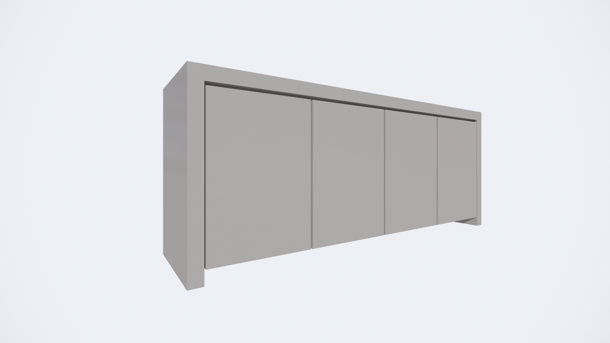 Chaves Sideboard - 200x50x80H cm - grifflose Türen - 4 Push-to-open-Türen - schlankes Design