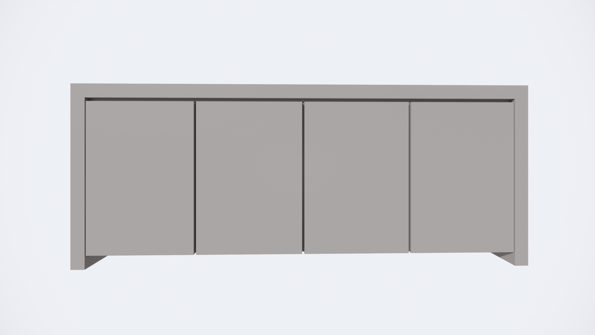 Chaves Sideboard - 200x50x80H cm - grifflose Türen - 4 Push-to-open-Türen - schlankes Design