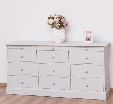 Kommode Bora Bora - 160x50x80H cm - 9 Soft-Close-Schubladen - 3 ausziehbare Einlegeböden - schlichte Ausführung