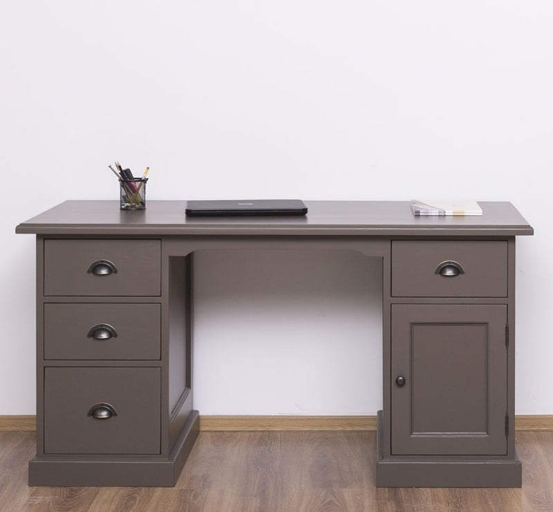 Schreibtisch China - 160x70x79H cm - 4 Soft-Close-Schubladen - 1 Tür - zerlegbar (3 Teile)