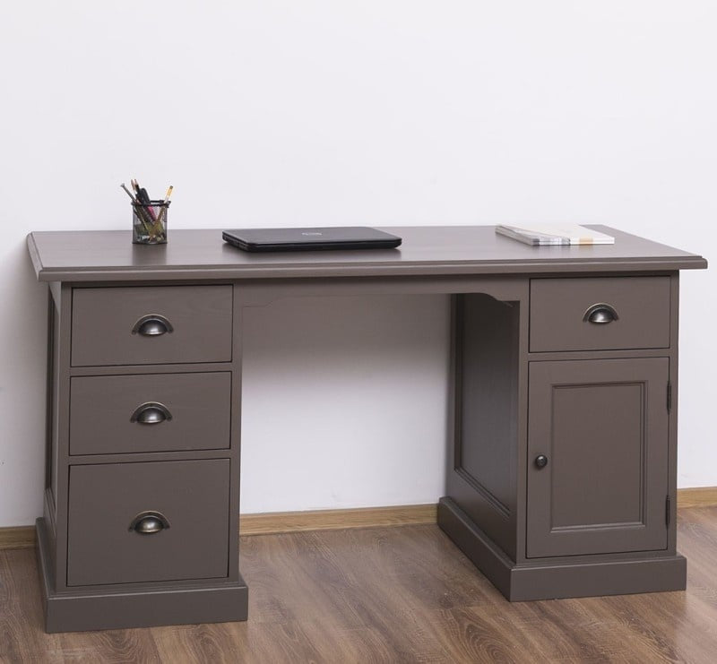 Schreibtisch China - 160x70x79H cm - 4 Soft-Close-Schubladen - 1 Tür - zerlegbar (3 Teile)