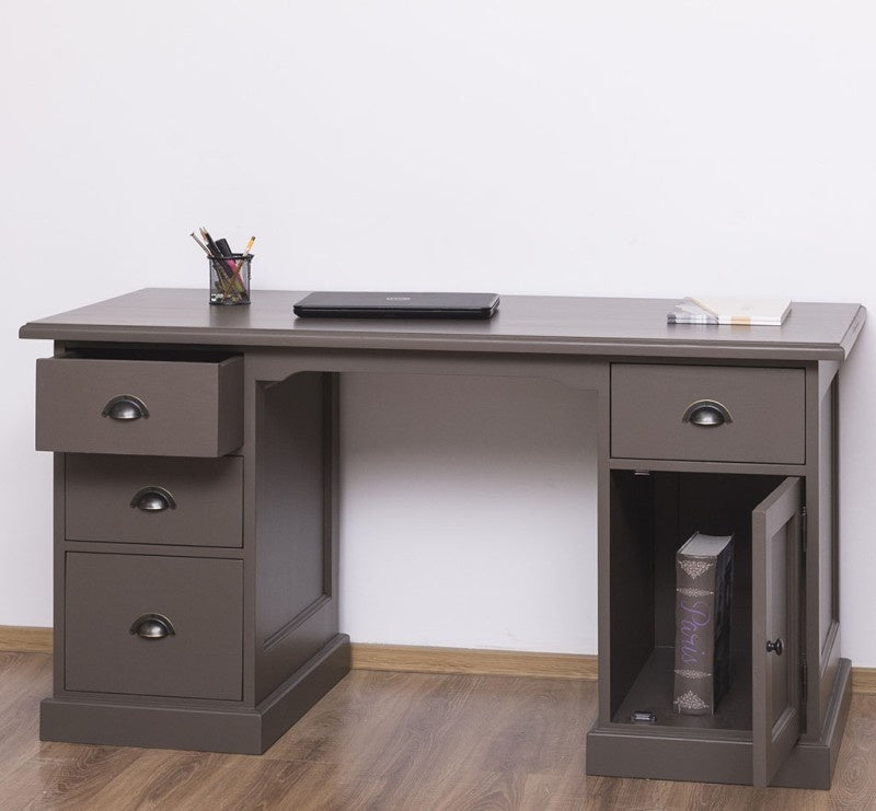 Schreibtisch China - 160x70x79H cm - 4 Soft-Close-Schubladen - 1 Tür - zerlegbar (3 Teile)