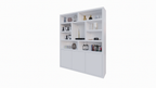 Cinque Regal - 180x40x220H cm - grifflose Push-to-Open-Türen - offene Regale - schlankes Design - 5cm Bodenstärke
