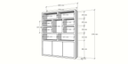 Cinque Regal - 180x40x220H cm - grifflose Push-to-Open-Türen - offene Regale - schlankes Design - 5cm Bodenstärke