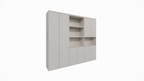 Colima Fächerschrank - 240x40x210H cm - 8 push-to-open Türen - 3cm Fachbodenstärke