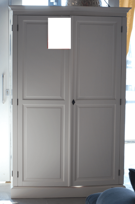 Computerschrank Roma - 120x60x190H cm - ausziehbarer Fachboden - 2 geschlossene Flügeltüren - verstellbarer oberer Fachboden