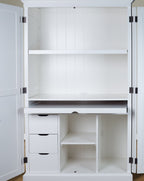 Computerschrank Roma - 120x60x190H cm - ausziehbarer Fachboden - 2 geschlossene Flügeltüren - verstellbarer oberer Fachboden