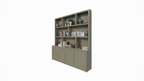 Fächerschrank Korsika - 230x40/20x240H cm - push-to-open Türen - flacher Oberschrank - 5cm Fachbodenstärke
