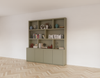 Fächerschrank Korsika - 230x40/20x240H cm - push-to-open Türen - flacher Oberschrank - 5cm Fachbodenstärke