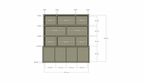 Fächerschrank Korsika - 230x40/20x240H cm - push-to-open Türen - flacher Oberschrank - 5cm Fachbodenstärke